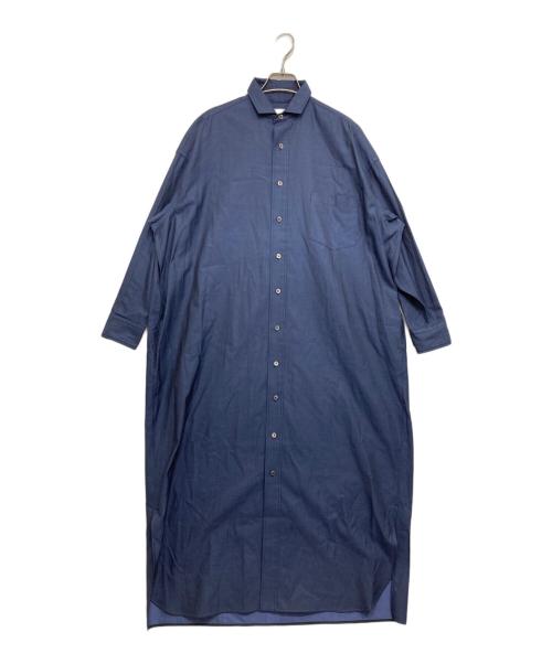 ticca（ティッカ）TICCA (ティッカ) スクエアビッグシャツワンピース ブルー サイズ:FREEの古着・服飾アイテム