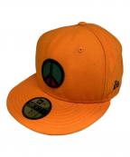 New Era×stussyニューエラ×ステューシー）の古着「刺繍キャップ」｜オレンジ