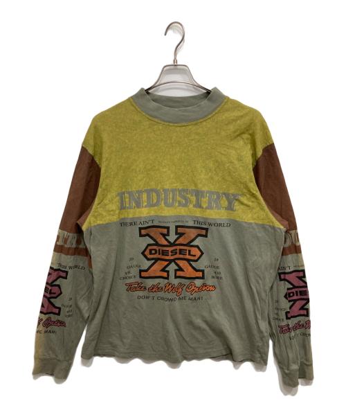 DIESEL（ディーゼル）DIESEL (ディーゼル) プリントカットソー カーキ サイズ:Lの古着・服飾アイテム