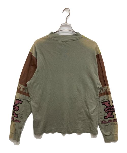 DIESEL（ディーゼル）DIESEL (ディーゼル) プリントカットソー カーキ サイズ:Lの古着・服飾アイテム