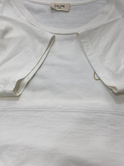 CELINE（セリーヌ）CELINE (セリーヌ) ロゴエンブロイダリー Tシャツ ホワイト サイズ:Ｓの古着・服飾アイテム