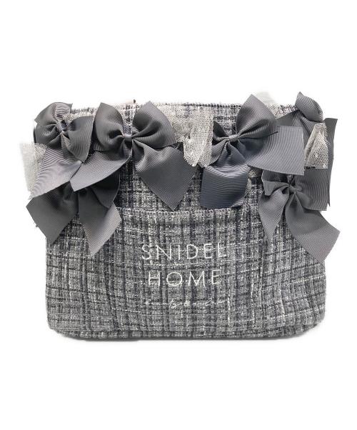 SNIDEL HOME（スナイデルホーム）SNIDEL HOME (スナイデルホーム) ツイードリボンバッグ グレーの古着・服飾アイテム