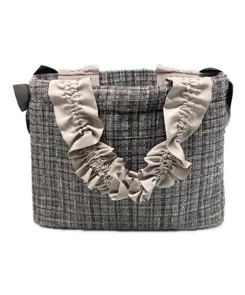SNIDEL HOME（スナイデルホーム）SNIDEL HOME (スナイデルホーム) ツイードリボンバッグ グレーの古着・服飾アイテム
