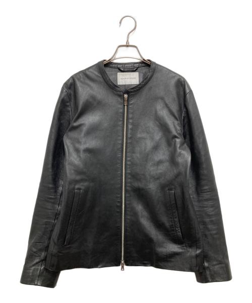 Adam et Rope（アダム エ ロペ）Adam et Rope (アダム エ ロペ) ラムレザーシングルライダースジャケット ブラック サイズ:Lの古着・服飾アイテム