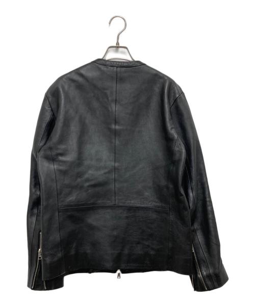 Adam et Rope（アダム エ ロペ）Adam et Rope (アダム エ ロペ) ラムレザーシングルライダースジャケット ブラック サイズ:Lの古着・服飾アイテム