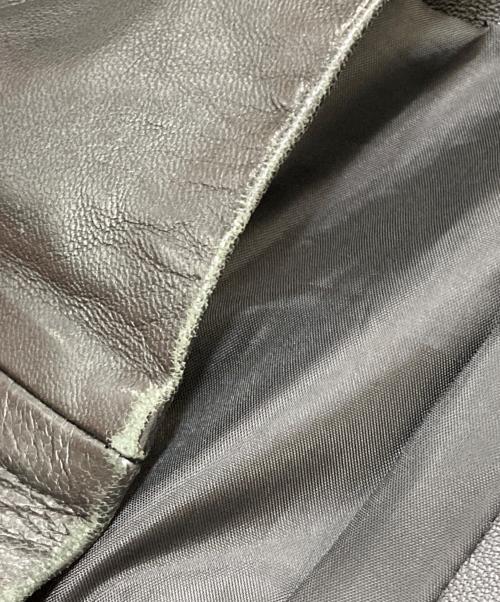 Adam et Rope（アダム エ ロペ）Adam et Rope (アダム エ ロペ) ラムレザーシングルライダースジャケット ブラック サイズ:Lの古着・服飾アイテム