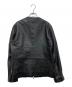 Adam et Rope (アダム エ ロペ) ラムレザーシングルライダースジャケット ブラック サイズ:L：9000円