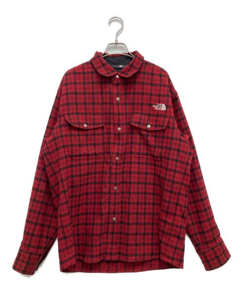 THE NORTH FACE（ザ ノース フェイス）THE NORTH FACE (ザ ノース フェイス) Brushwood Wool Shirt/ブラッシュウッドウールシャツ レッド サイズ:Lの古着・服飾アイテム