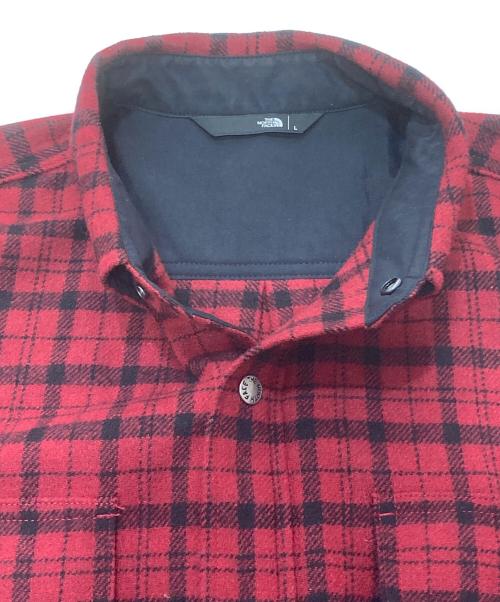 THE NORTH FACE（ザ ノース フェイス）THE NORTH FACE (ザ ノース フェイス) Brushwood Wool Shirt/ブラッシュウッドウールシャツ レッド サイズ:Lの古着・服飾アイテム