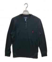 POLO RALPH LAUREN（ポロ・ラルフローレン）の古着「ヘンリーネックカットソー」｜ブラック