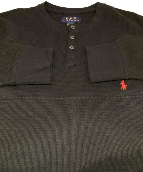 POLO RALPH LAUREN（ポロ・ラルフローレン）POLO RALPH LAUREN (ポロ・ラルフローレン) ヘンリーネックカットソー ブラック サイズ:Mの古着・服飾アイテム
