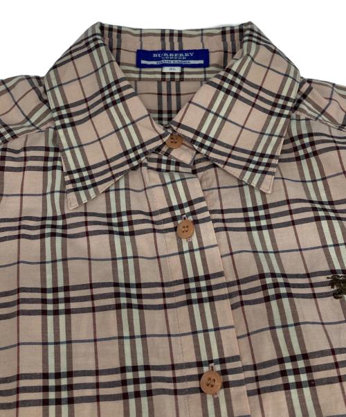 BURBERRY BLUE LABEL（バーバリー ブルー レーベル）BURBERRY BLUE LABEL (バーバリー ブルー レーベル) チェックシャツ ピンク サイズ:36の古着・服飾アイテム