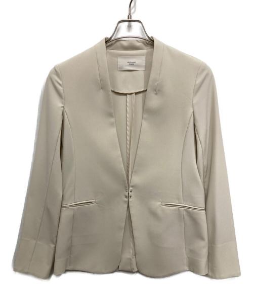 ABAHOUSE mavie（アバハウスマヴィ）ABAHOUSE mavie (アバハウスマヴィ) ノーカラージャケット ベージュ サイズ:36の古着・服飾アイテム