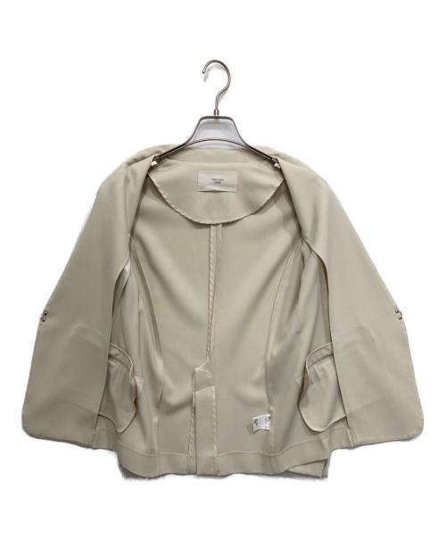 ABAHOUSE mavie（アバハウスマヴィ）ABAHOUSE mavie (アバハウスマヴィ) ノーカラージャケット ベージュ サイズ:36の古着・服飾アイテム