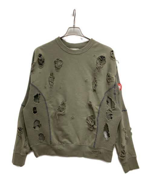 C.E（シーイー）C.E (シーイー) PLAGUE WIDE RIB CUT CREW NECK オリーブ サイズ:Mの古着・服飾アイテム