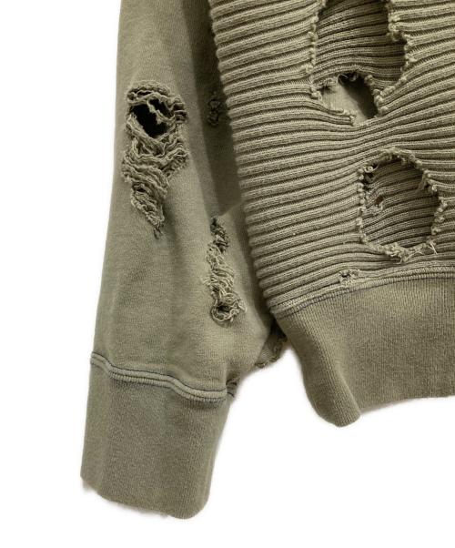 C.E（シーイー）C.E (シーイー) PLAGUE WIDE RIB CUT CREW NECK オリーブ サイズ:Mの古着・服飾アイテム