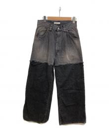 jieda（ジエダ）の古着「2TONE BAGGY DENIM PANTS」｜ブラック