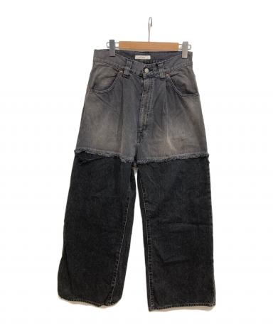 中古・古着通販】Jieda (ジエダ) 2TONE BAGGY DENIM PANTS ブラック