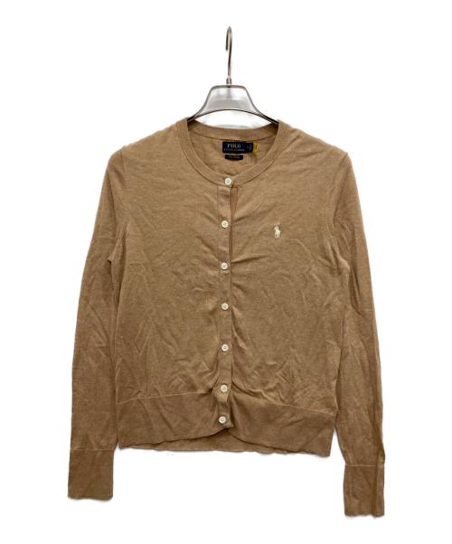 POLO RALPH LAUREN（ポロ・ラルフローレン）POLO RALPH LAUREN (ポロ・ラルフローレン) コットンクルーネックカーディガン ベージュ サイズ:Mの古着・服飾アイテム