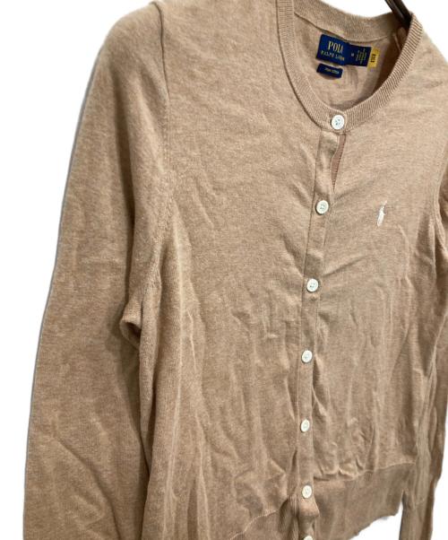 POLO RALPH LAUREN（ポロ・ラルフローレン）POLO RALPH LAUREN (ポロ・ラルフローレン) コットンクルーネックカーディガン ベージュ サイズ:Mの古着・服飾アイテム