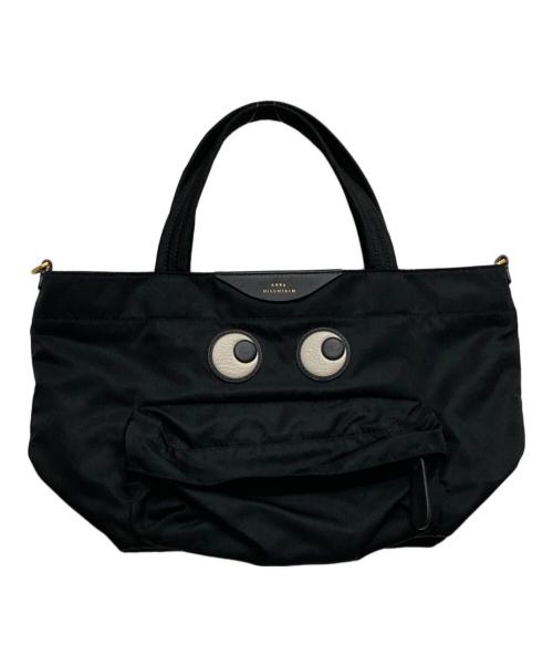 ANYA HINDMARCH（アニヤ・ハインドマーチ）ANYA HINDMARCH (アニヤ・ハインドマーチ) ミニアイズトートバッグ ブラックの古着・服飾アイテム