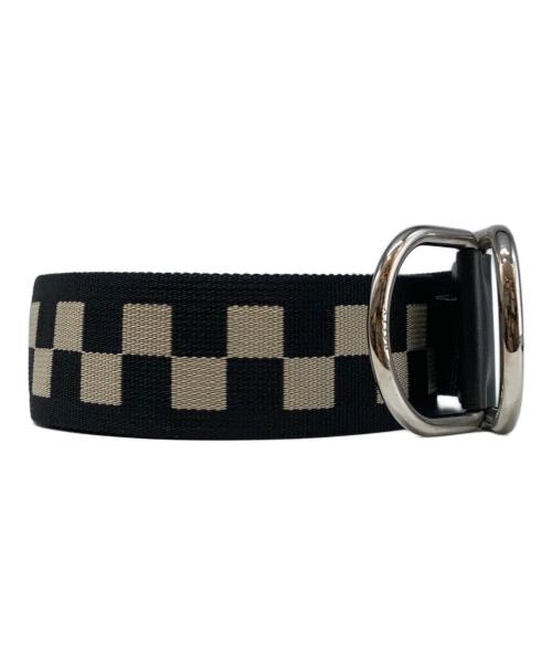 BALLY（バリー）BALLY (バリー) チェック柄リングベルト ブラックの古着・服飾アイテム