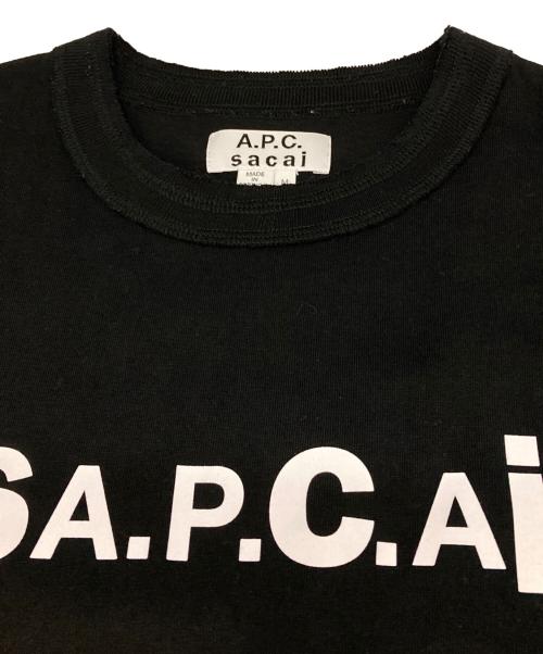 sacai（サカイ）sacai (サカイ) A.P.C. (アーペーセー) サイドジップ半袖カットソー ブラック サイズ:Mの古着・服飾アイテム