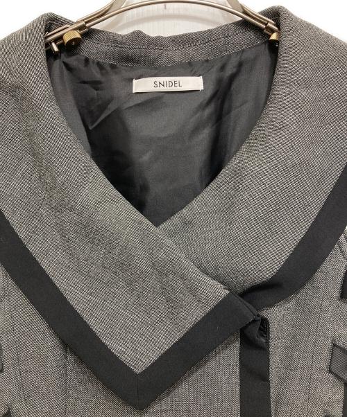 Snidel（スナイデル）Snidel (スナイデル) サイドプリーツツイードワンピース グレーの古着・服飾アイテム