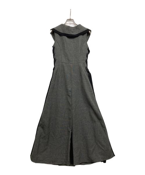 Snidel（スナイデル）Snidel (スナイデル) サイドプリーツツイードワンピース グレーの古着・服飾アイテム