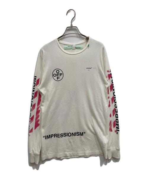 OFFWHITE（オフホワイト）OFFWHITE (オフホワイト) DIAG STENCIL SLIM CREWNECK ホワイト サイズ:Sの古着・服飾アイテム