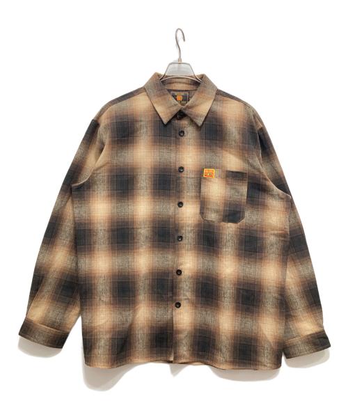 FB COUNTY（エフビーカウンティー）FB COUNTY (エフビーカウンティー) オンブレチェックシャツ ブラウン サイズ:XLの古着・服飾アイテム