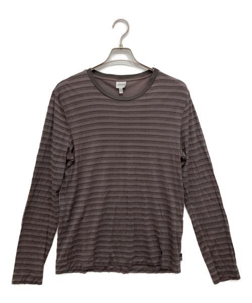 ARMANI COLLEZIONI（アルマーニ コレツィオーニ）ARMANI COLLEZIONI (アルマーニ コレツィオーニ) ボーダーカットソー ブラウン サイズ:Mの古着・服飾アイテム