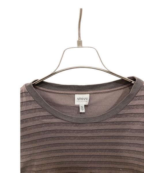 ARMANI COLLEZIONI（アルマーニ コレツィオーニ）ARMANI COLLEZIONI (アルマーニ コレツィオーニ) ボーダーカットソー ブラウン サイズ:Mの古着・服飾アイテム