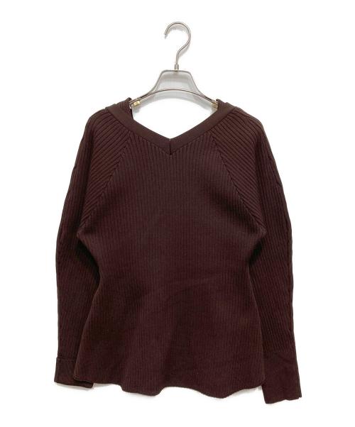 ELENDEEK（エレンディーク）ELENDEEK (エレンディーク) SILHOUETTE ENSEMBLE KT/シルエットアンサンブルニット ブラウン サイズ:freeの古着・服飾アイテム