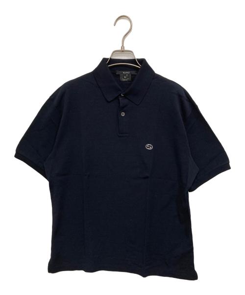 GUCCI（グッチ）GUCCI (グッチ) 胸刺繍ポロシャツ ネイビー サイズ:XLの古着・服飾アイテム