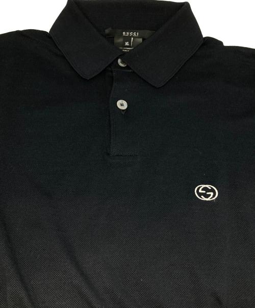 GUCCI（グッチ）GUCCI (グッチ) 胸刺繍ポロシャツ ネイビー サイズ:XLの古着・服飾アイテム