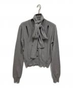 LEINWANDEラインヴァンド）の古着「Ribbon Tie Dry-touch Cardigan」｜グレー