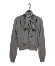 LEINWANDE（ラインヴァンド）の古着「Ribbon Tie Dry-touch Cardigan」｜グレー