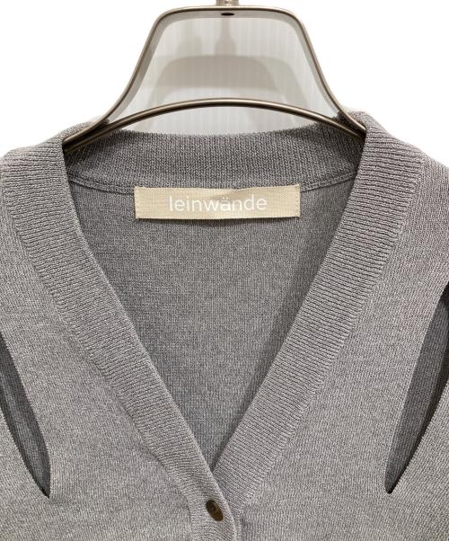 LEINWANDE（ラインヴァンド）LEINWANDE (ラインヴァンド) Ribbon Tie Dry-touch Cardigan グレー サイズ:Freeの古着・服飾アイテム