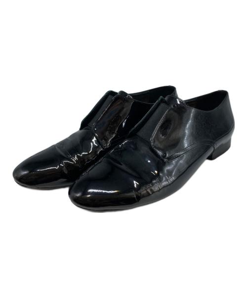 FABIO RUSCONI（ファビオルスコーニ）FABIO RUSCONI (ファビオルスコーニ) エナメルスリッポン ブラック サイズ:24.5cmの古着・服飾アイテム