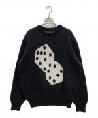 stussyステューシー）の古着「DICE MOHAIR SWEATER」｜ブラック