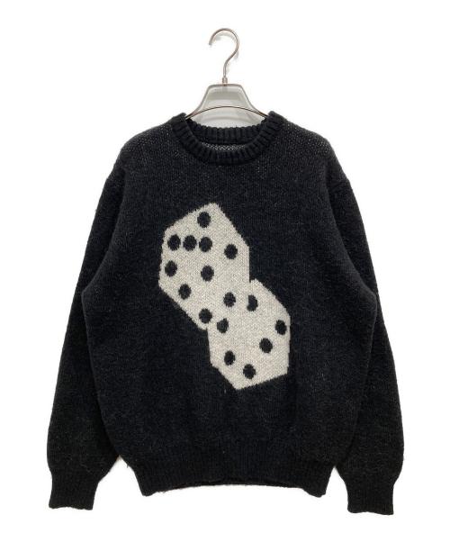 stussy（ステューシー）stussy (ステューシー) DICE MOHAIR SWEATER ブラック サイズ:Mの古着・服飾アイテム