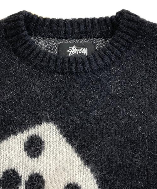 stussy（ステューシー）stussy (ステューシー) DICE MOHAIR SWEATER ブラック サイズ:Mの古着・服飾アイテム