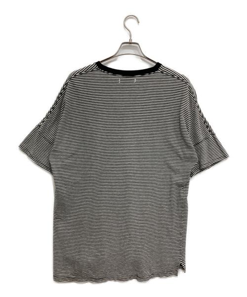 nonnative（ノンネイティブ）nonnative (ノンネイティブ) CLERK S/S TEE C/L PIQUE BORDER ホワイト×ブラック サイズ:1の古着・服飾アイテム