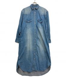 CLOTH&CROSS（クロスアンドクロス）の古着「デニムシャツワンピース」｜ブルー