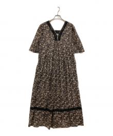 JOURNEE EN ROSE×ne quittez pas（ジュルネアンローズ×ヌキテパ）の古着「花柄ワンピース」｜ブラック×ベージュ