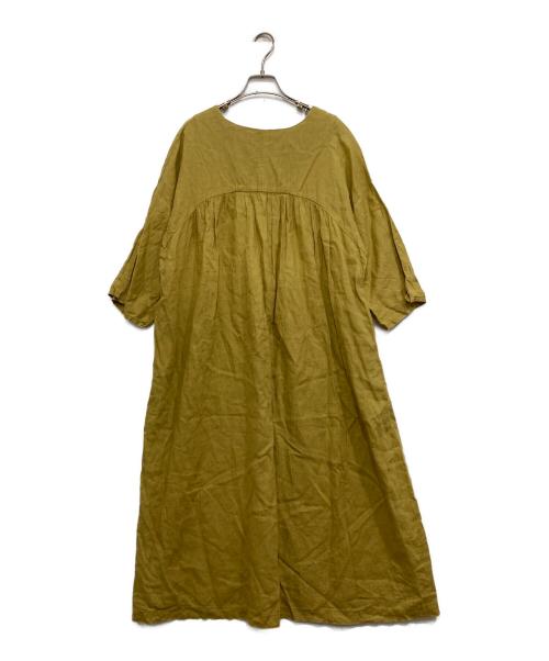 Hug O'War（ハグオーワー）Hug O'War (ハグオーワー) リネンスキッパーワンピース マスタード サイズ:FREEの古着・服飾アイテム