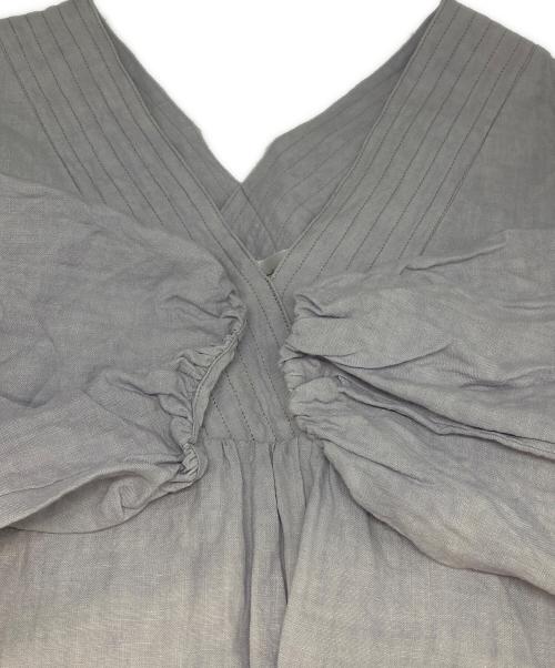 CLOTH&CROSS（クロスアンドクロス）CLOTH&CROSS (クロスアンドクロス) 両Vネックリネンワンピース ラベンダー サイズ:FREEの古着・服飾アイテム