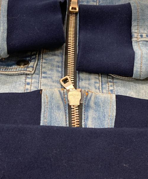 BALMAIN（バルマン）BALMAIN (バルマン) デニムジップパーカー ブルー サイズ:Mの古着・服飾アイテム