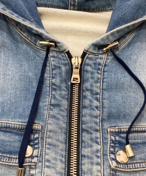 BALMAIN（バルマン）BALMAIN (バルマン) デニムジップパーカー ブルー サイズ:Mの古着・服飾アイテム